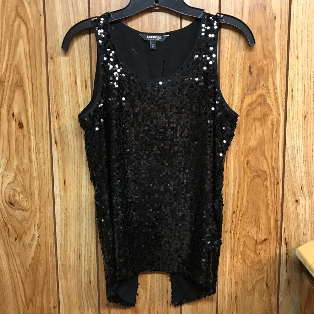 Split Back Sequin Party Top